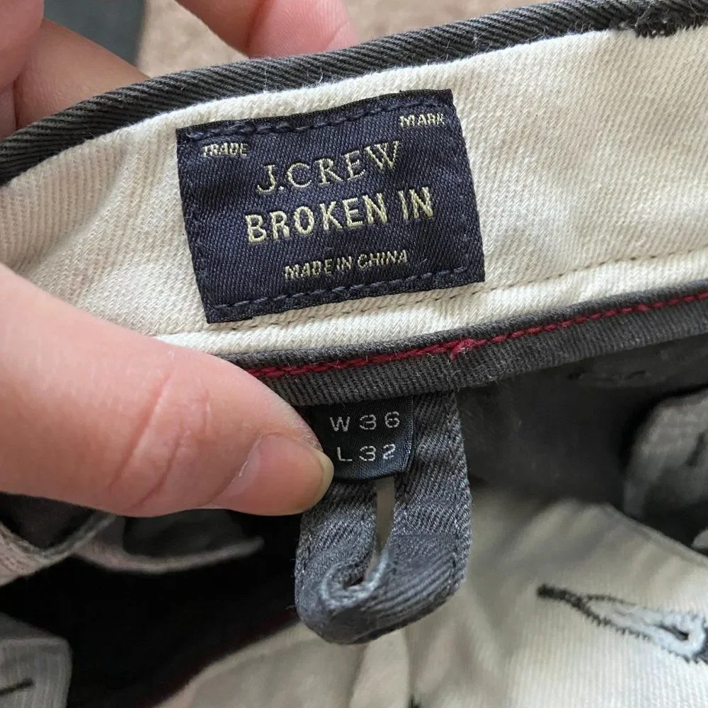 J. Crew Gray Straight-Fit Pant in Broken-in Chino